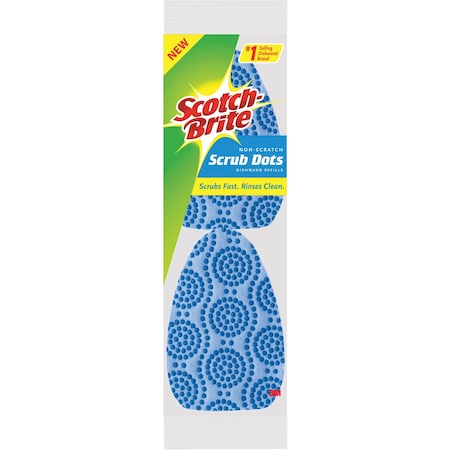 Scotch-Brite Refills f/Scotch-Brite Dots Dishwand, Nonscratch, PK 14 MMM48727CT